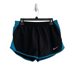 Nike Women's Black and Teal Athletic Shorts